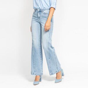 Judy Blue High Waist Side Seam Insert Detail Retro Wide Leg
